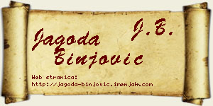 Jagoda Binjović vizit kartica